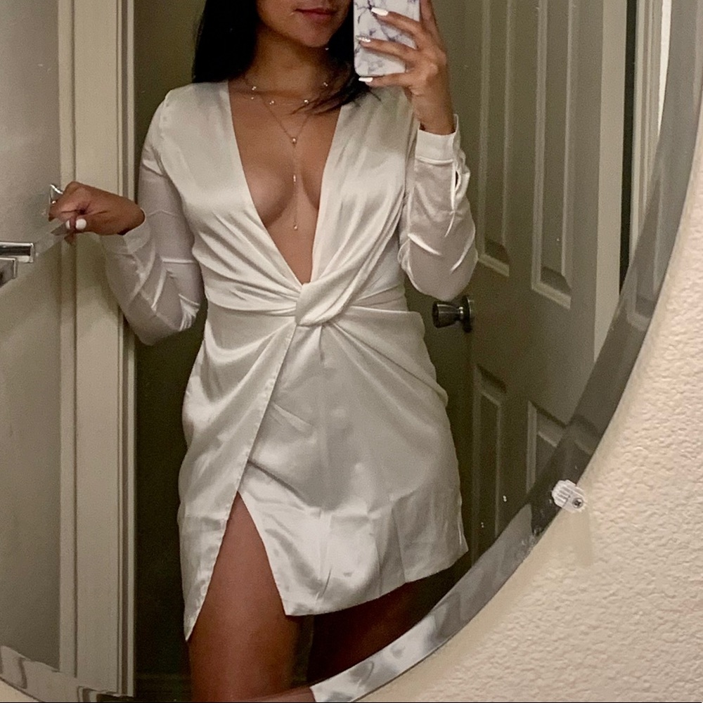 Fashionnova white knot dress